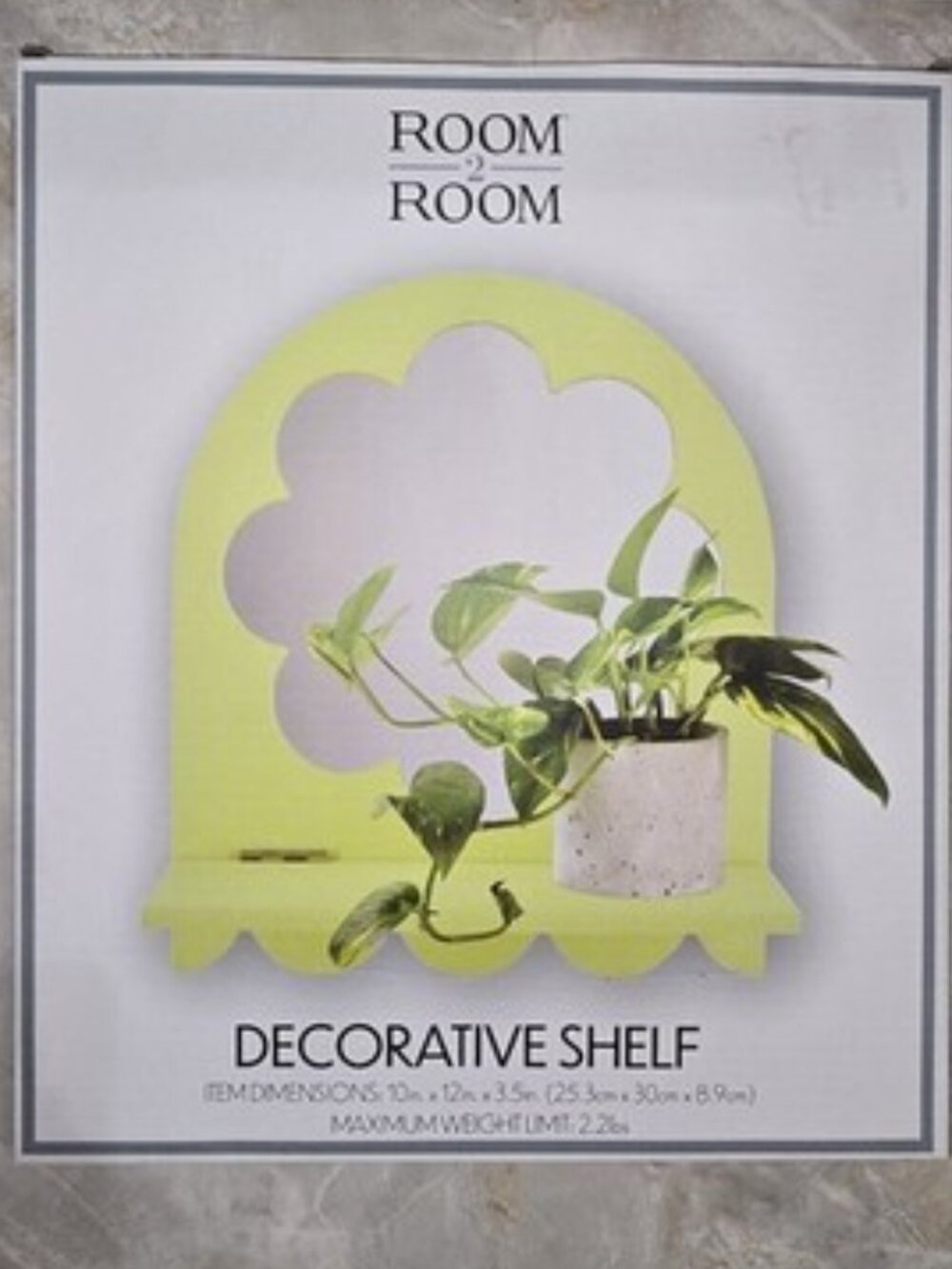 NIB Green Wall Shelf Flower Mirror Decorative 10x12 Bedroom Dorm Decor